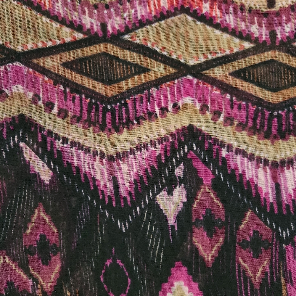 Infinity Scarf - Black Pink Multicolor - Geometri… - image 2